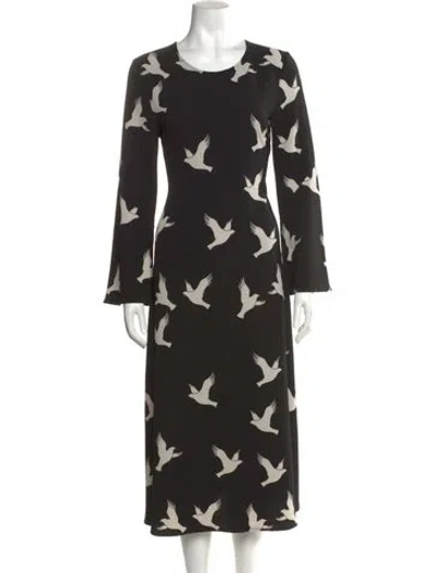 Pre-owned Stine Goya Floral Print Long Dress In Black