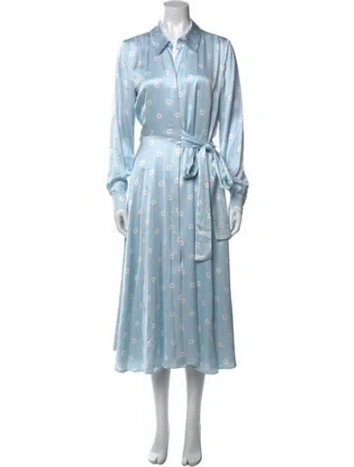 Pre-owned Stine Goya Floral Print Long Dress In Blue