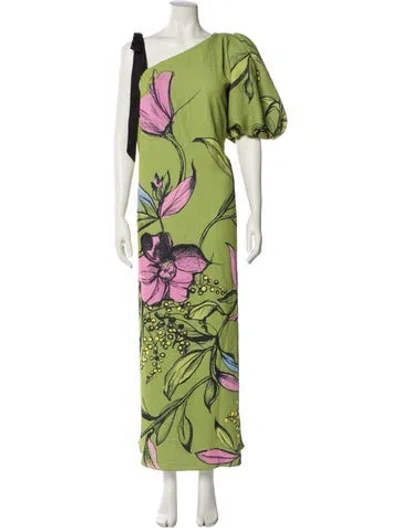 Pre-owned Stine Goya Floral Print Long Dress In Green