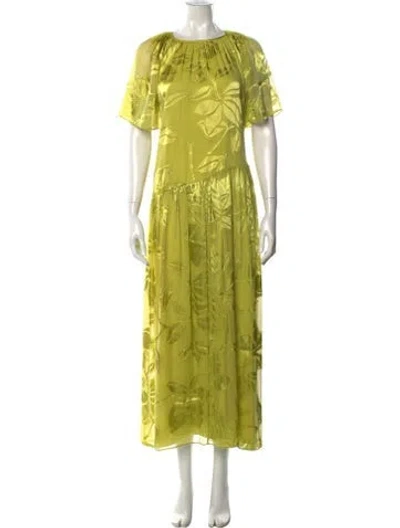 Pre-owned Stine Goya Floral Print Long Dress In Green