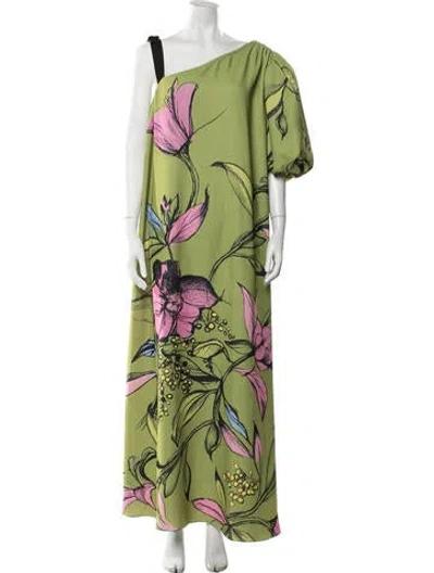 Pre-owned Stine Goya Floral Print Long Dress In Green