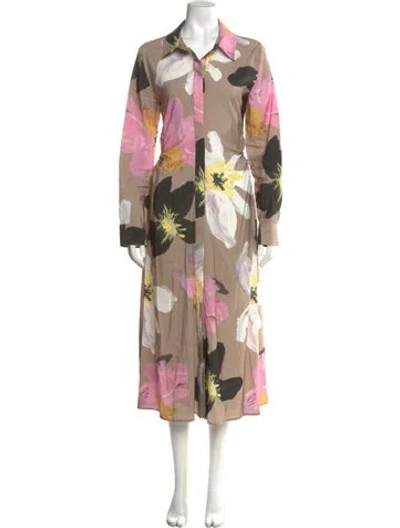 Pre-owned Stine Goya Floral Print Long Dress In Neutral