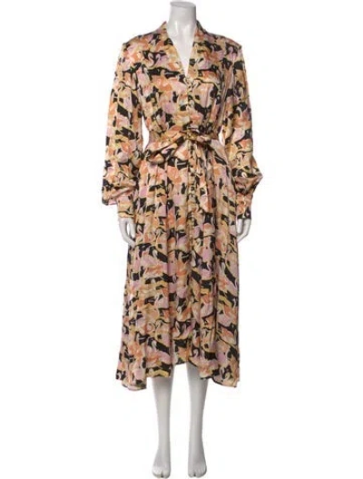 Pre-owned Stine Goya Floral Print Long Dress In Neutral