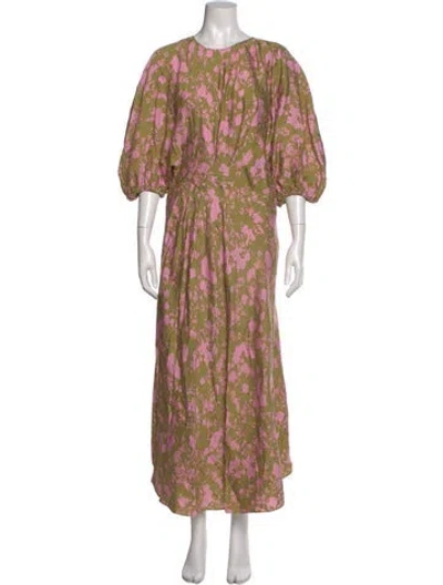Pre-owned Stine Goya Floral Print Long Dress In Pink