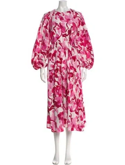Pre-owned Stine Goya Floral Print Long Dress In Pink
