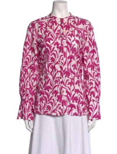 Pre-owned Stine Goya Floral Print Long Sleeve Blouse In Pink