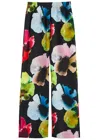 Stine Goya Floral-print Matte Satin Trousers In Multicoloured 1