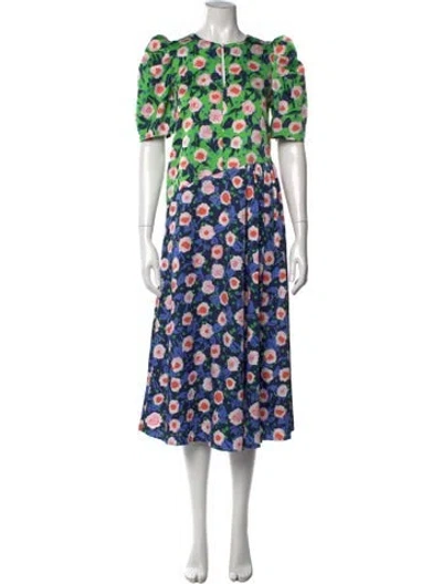 Pre-owned Stine Goya Floral Print Midi Length Dress In Multi