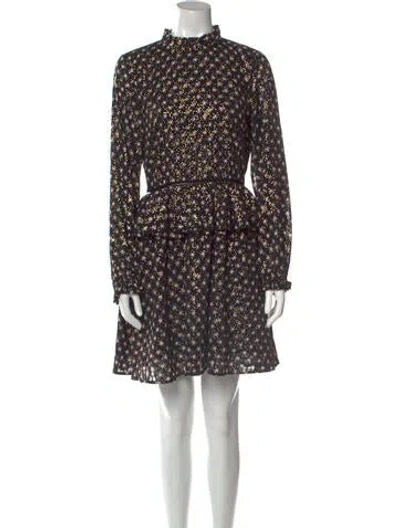 Pre-owned Stine Goya Floral Print Mini Dress In Black