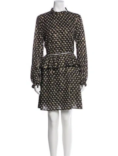 Pre-owned Stine Goya Floral Print Mini Dress In Black