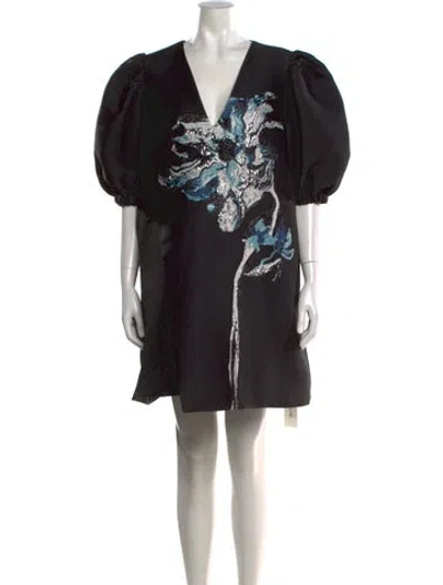 Pre-owned Stine Goya Floral Print Mini Dress In Black