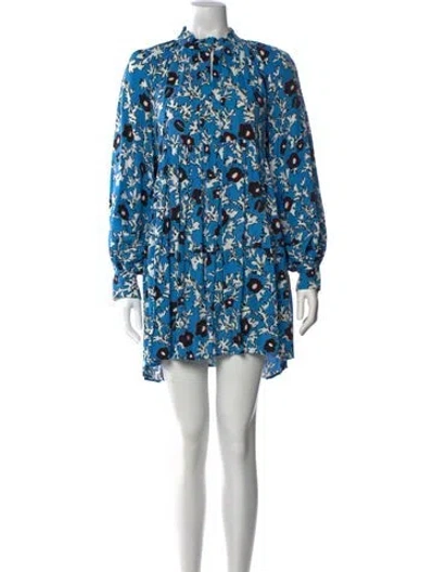 Pre-owned Stine Goya Floral Print Mini Dress In Blue
