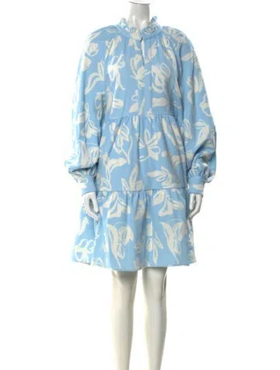 Pre-owned Stine Goya Floral Print Mini Dress In Blue