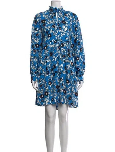 Pre-owned Stine Goya Floral Print Mini Dress In Blue