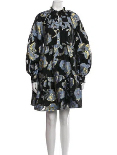Pre-owned Stine Goya Floral Print Mini Dress In Blue