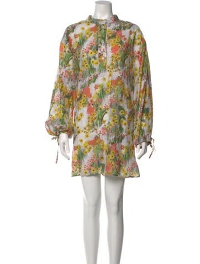 Pre-owned Stine Goya Floral Print Mini Dress In Gray