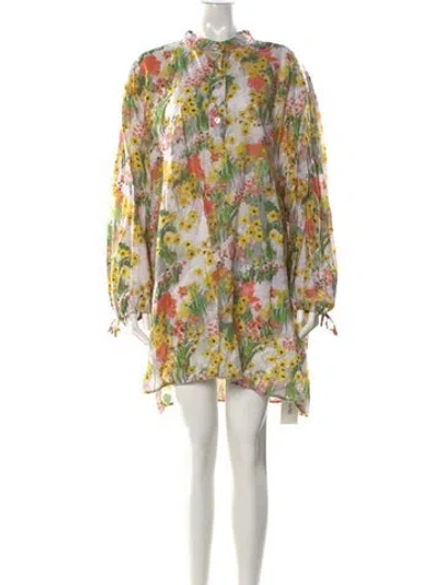 Pre-owned Stine Goya Floral Print Mini Dress In Gray
