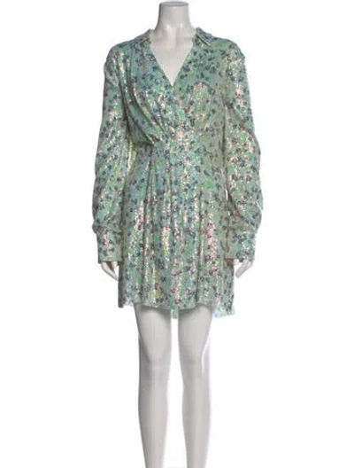 Pre-owned Stine Goya Floral Print Mini Dress In Green