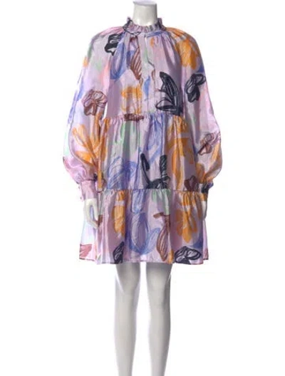 Pre-owned Stine Goya Floral Print Mini Dress In Pink