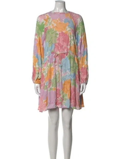 Pre-owned Stine Goya Floral Print Mini Dress In Pink
