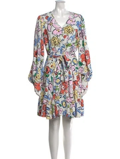 Pre-owned Stine Goya Floral Print Mini Dress In White