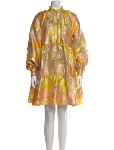 Pre-owned Stine Goya Floral Print Mini Dress In Yellow