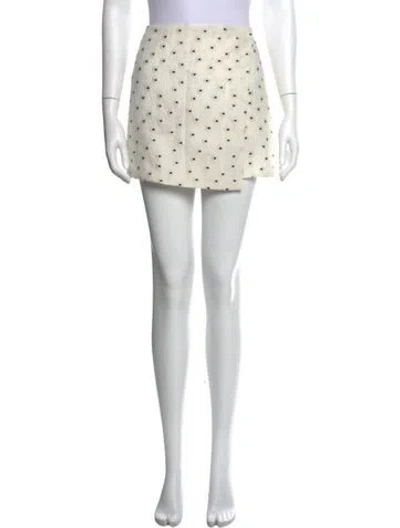 Pre-owned Stine Goya Floral Print Mini Skirt In White