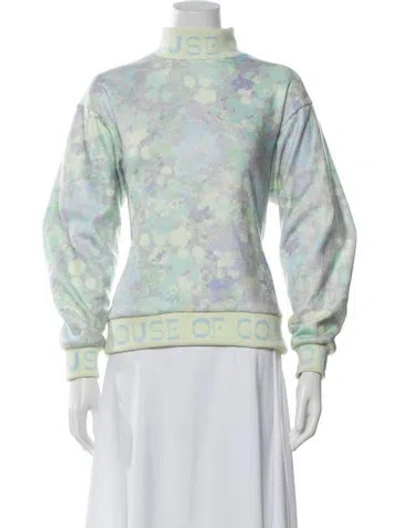 Pre-owned Stine Goya Floral Print Mock Neck Sweater W/ Tags In White