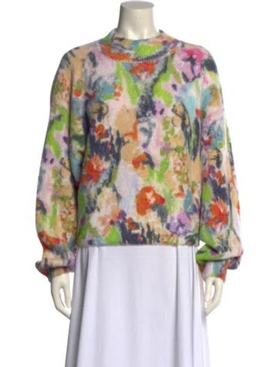 Pre-owned Stine Goya Floral Print Mock Neck Sweatshirt In Multi