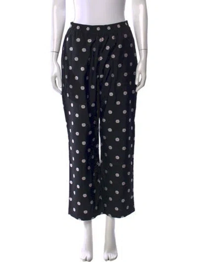 Pre-owned Stine Goya Floral Print Wide Leg Pants In Black