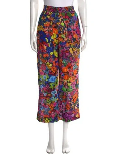 Pre-owned Stine Goya Floral Print Wide Leg Pants In Blue