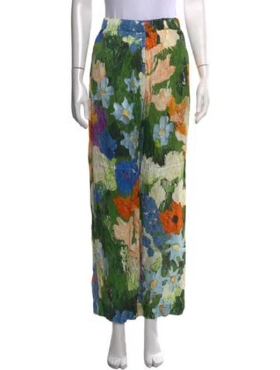 Pre-owned Stine Goya Floral Print Wide Leg Pants In Blue