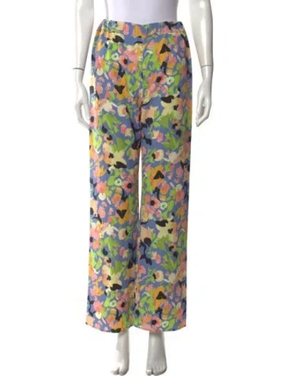 Pre-owned Stine Goya Floral Print Wide Leg Pants In Purple
