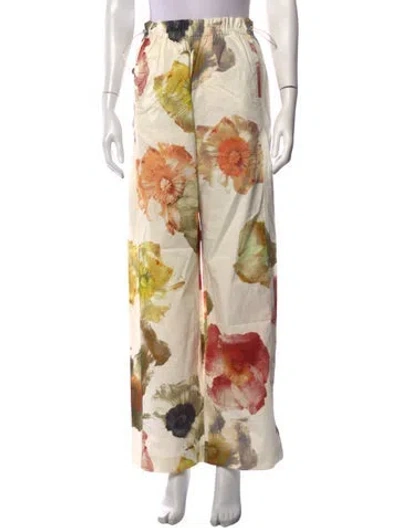 Pre-owned Stine Goya Floral Print Wide Leg Pants W/ Tags In Neutrals