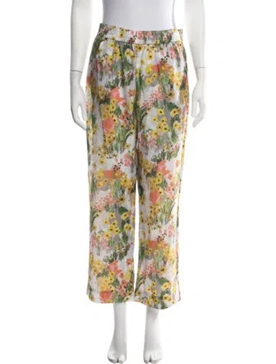 Pre-owned Stine Goya Floral Print Wide Leg Pants In Yellow