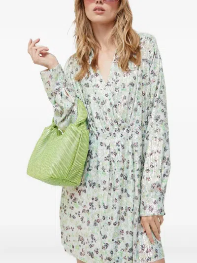 Stine Goya Floral Sequin Mini Dress In Green