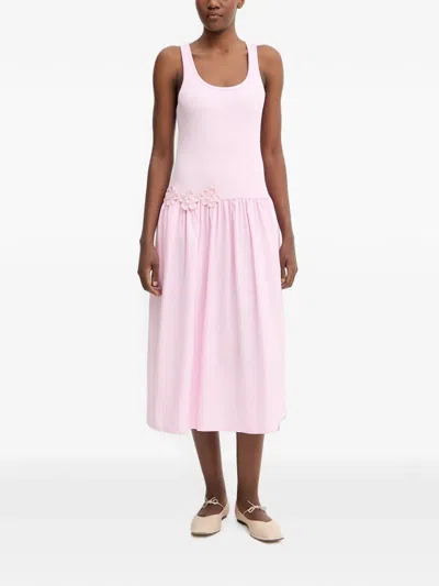 Stine Goya Floral-appliqué Midi Dress In Pink