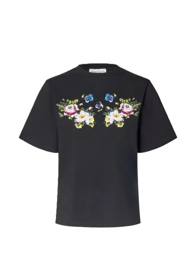 Stine Goya Floral-print T-shirt In Black