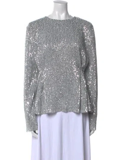 Pre-owned Stine Goya Glory Sequin Top In Silver