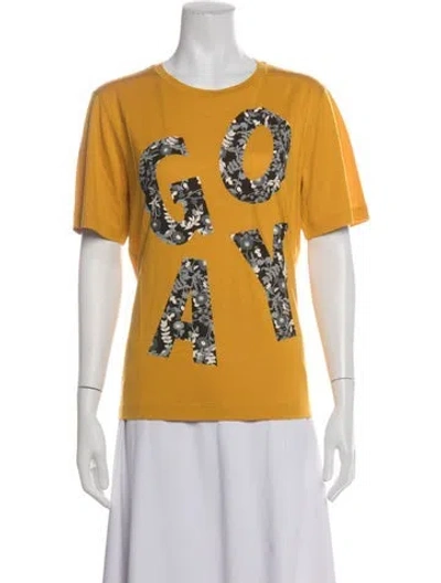 Pre-owned Stine Goya Graphic Print Crew Neck T-shirt W/ Tags In Yellow