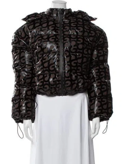 Pre-owned Stine Goya Graphic Print Down Jacket In Black