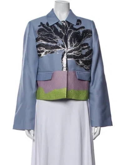 Pre-owned Stine Goya Graphic Print Jacket In Blue