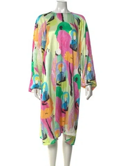 Pre-owned Stine Goya Graphic Print Midi Length Dress In Multicolor