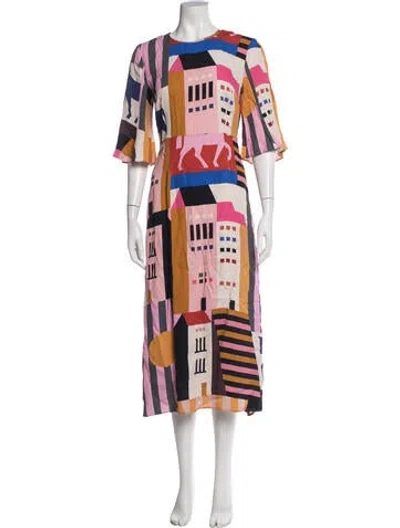 Pre-owned Stine Goya Graphic Print Midi Length Dress In Multicolor