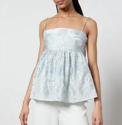 Stine Goya Hari Blue Floral Top In Light Blue Floral In Multi