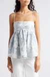 Stine Goya Sghari Oberteil Aus Floralem Jacquard Mit Cut-outs In Floral Pastel Garden