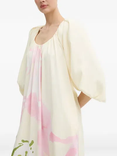 Stine Goya Horse-print Puff-sleeve Maxi Dress In Multi