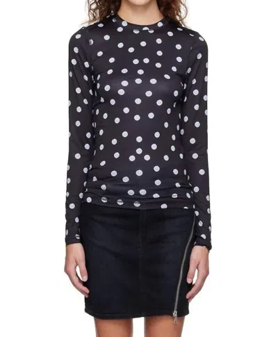 Stine Goya Juno Crewneck Top In Mini Daisy In Black