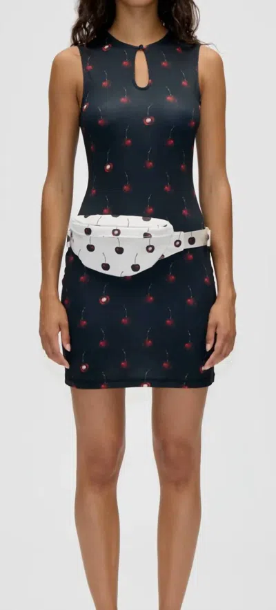 Stine Goya Keyhole Dress In Cherries In Black