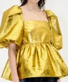 Stine Goya Kinsley Top Blouse In Luminescent Gold In Multi